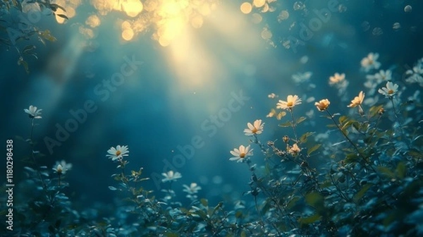 Obraz Sunlight streaming through a meadow