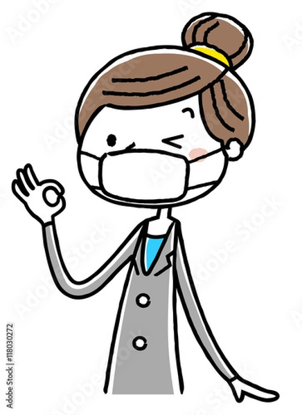 Fototapeta ビジネスウーマン：マスク
