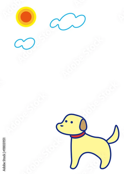 Fototapeta 犬　お日様