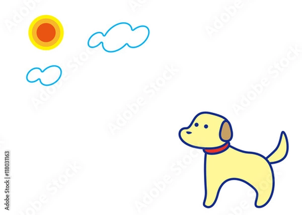 Fototapeta お日さま　犬