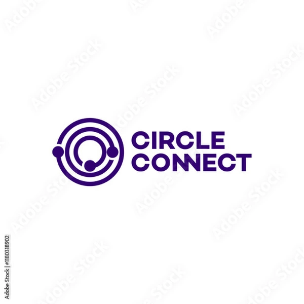 Fototapeta Circle Connection Communication Technology symbolizes seamless innovation for a cutting-edge editable vector brand identity corporate image.
