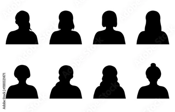 Obraz 女性のシルエット　アイコンイラストセット　