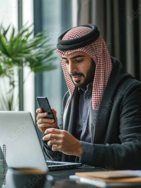 Obraz Man with Cell Phone