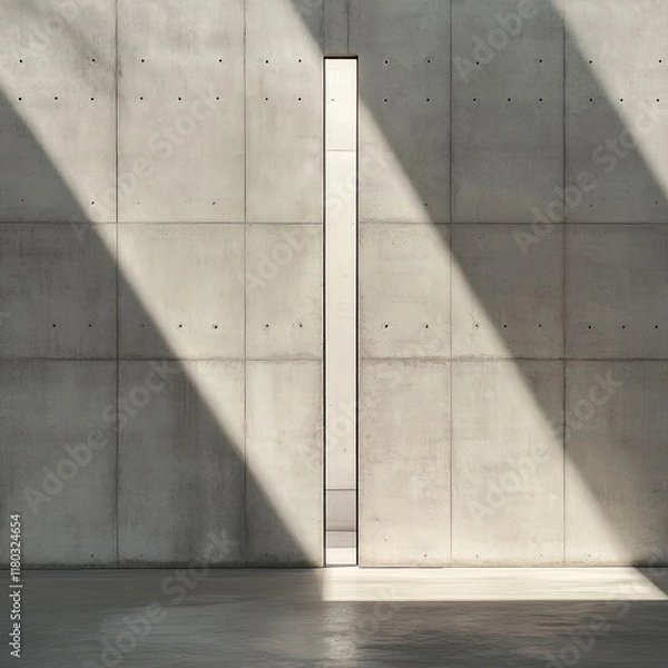 Fototapeta A large concrete wall with a window in the middle