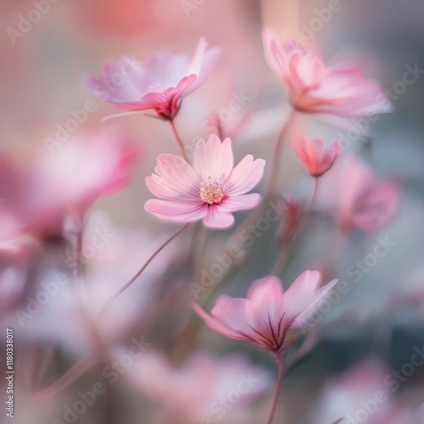 Fototapeta pink flower soft background