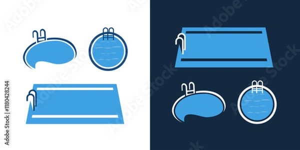 Obraz Swimming pool icon vector flat shape graphic design isolated