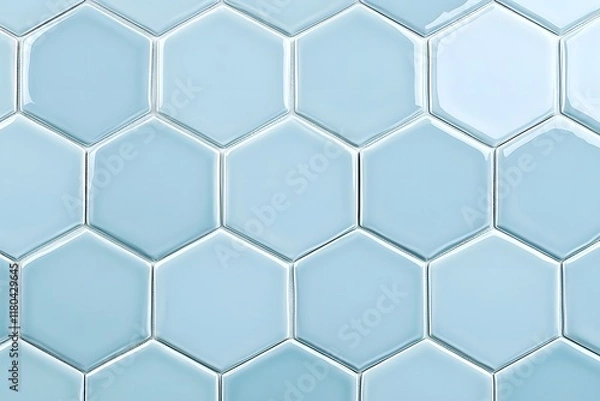 Fototapeta Light Blue Hexagonal Tile Pattern