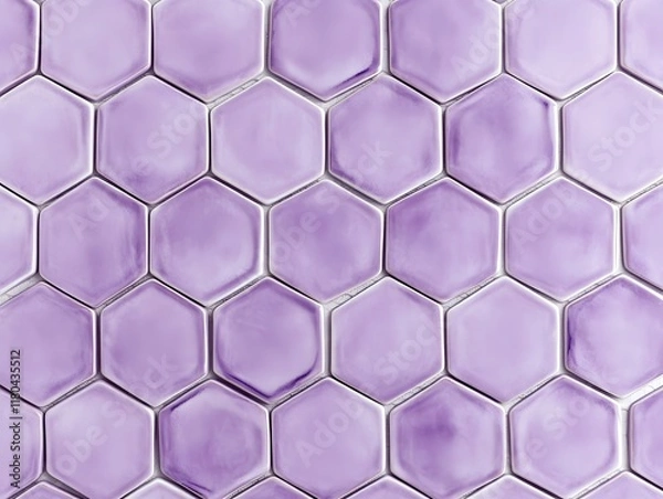 Fototapeta Arrangement of Light Purple Hexagonal Tiles