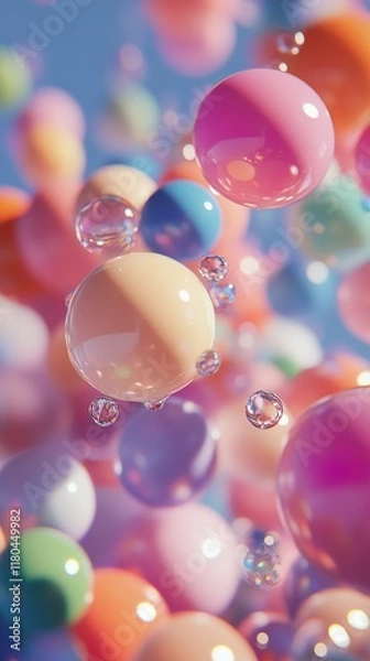 Fototapeta Abstract Colorful Balls and Bubbles Background