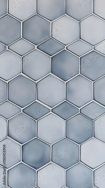 Fototapeta Hexagonal Tile Pattern in Blue-Grey Shades
