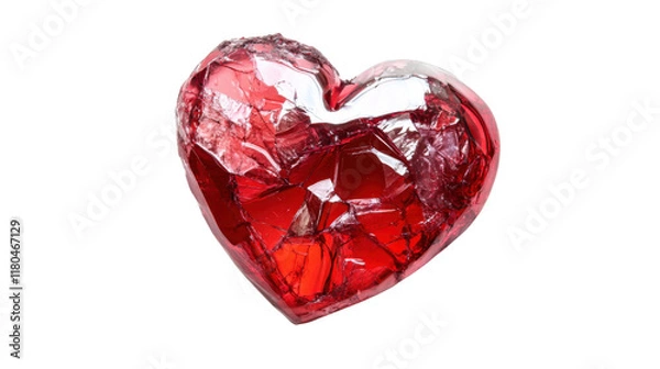 Obraz Broken glass heart transparent background