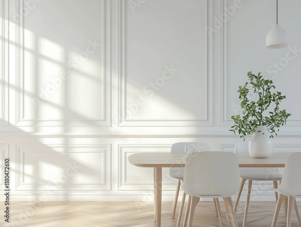Obraz White dining room interior, close up