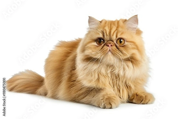 Fototapeta Pixel Perfect Picture of Beautiful Persian Cat Isolated on White Background Png File