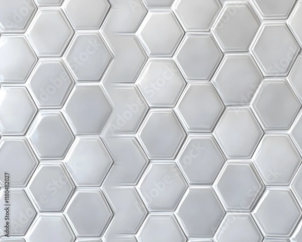 Fototapeta Repeating Pattern of Light Gray Hexagonal Tiles