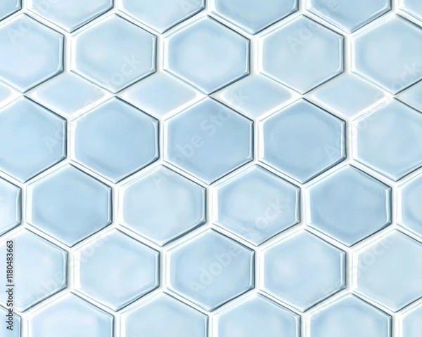 Obraz Seamless Pattern of Light Blue Hexagonal Tiles
