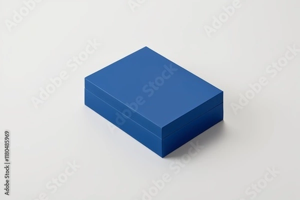Fototapeta a close up of a blue box on a white surface