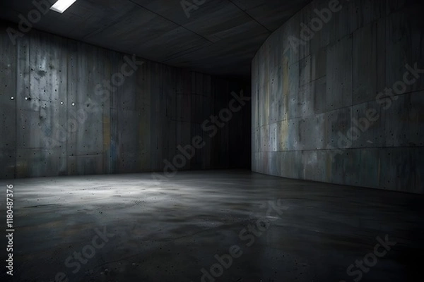 Obraz Empty Dark colorful concrete interior background Generative AI