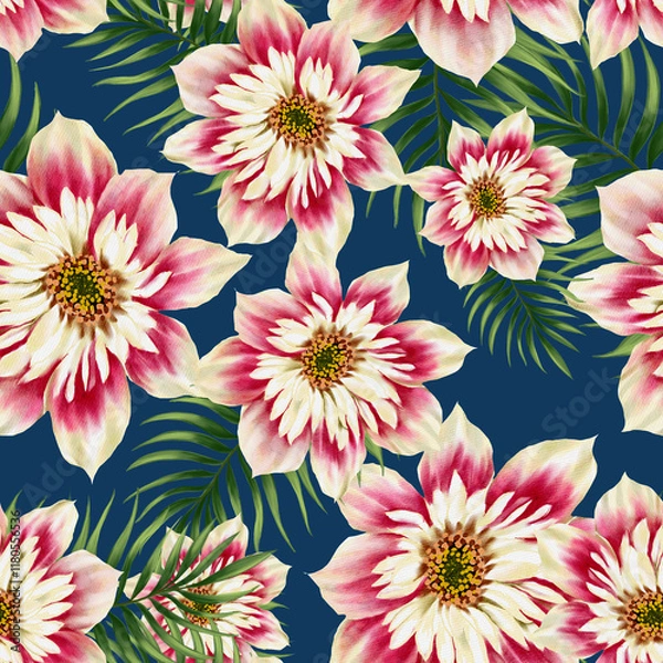 Obraz Beautiful seamless pattern with floral background.