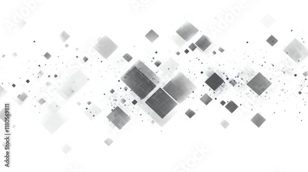 Fototapeta Abstract technology background with cubes and squares isolated on white background