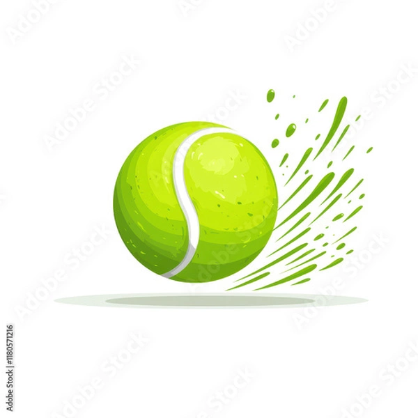 Fototapeta Vibrant Tennis Ball with Dynamic Motion Effects