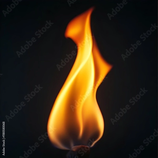 Fototapeta A small flame with a black background