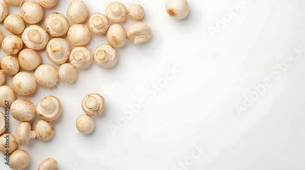 Fototapeta Mushroom frame on a white background