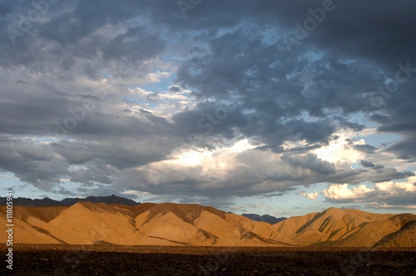 Obraz clouds over death valley dunes