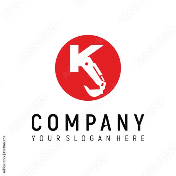 Obraz letter K excavator logo design element vector template