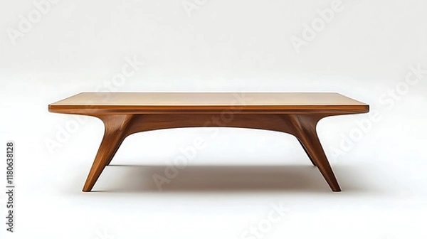 Fototapeta A wooden coffee table with a curved top