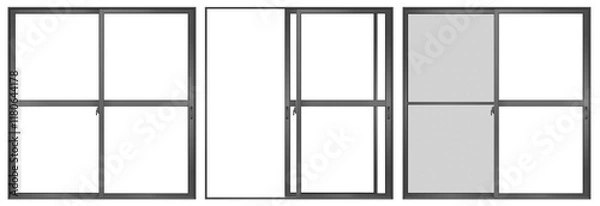 Obraz ブラックの引き違い窓　Ｃ　サッシ　セット