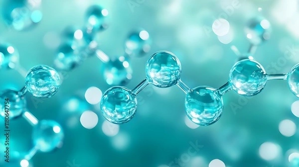 Fototapeta aqua molecular structure background - abstract backgrounds