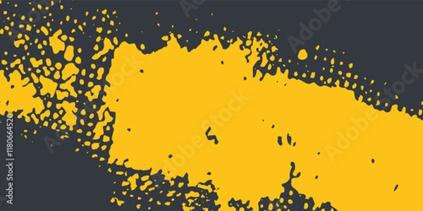 Fototapeta Abstract yellow-gray frame. Sports design on a dark background in grunge style.