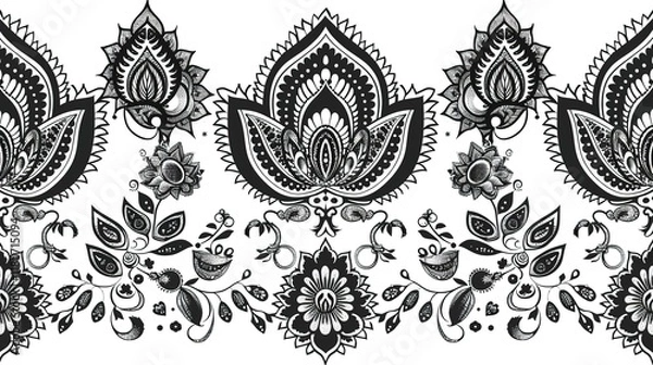 Fototapeta indian henna seamless pattern wallpaper