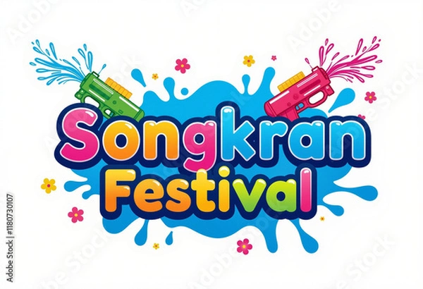 Fototapeta Amazing Happy Songkran Thailand festival, banners vector design background, illustration.