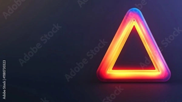Fototapeta Glowing Neon Triangle Abstract Art Design