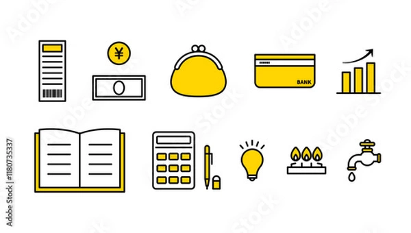 Obraz 家計簿のアイコンイラストまとめ