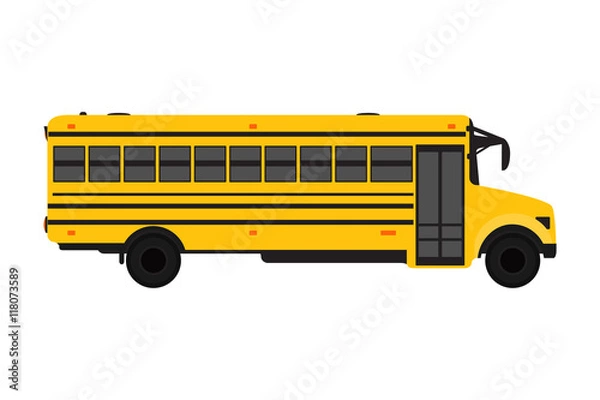 Fototapeta Yellow School bus over white.