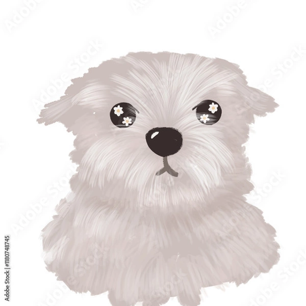 Obraz A while puppy png decoration elements 