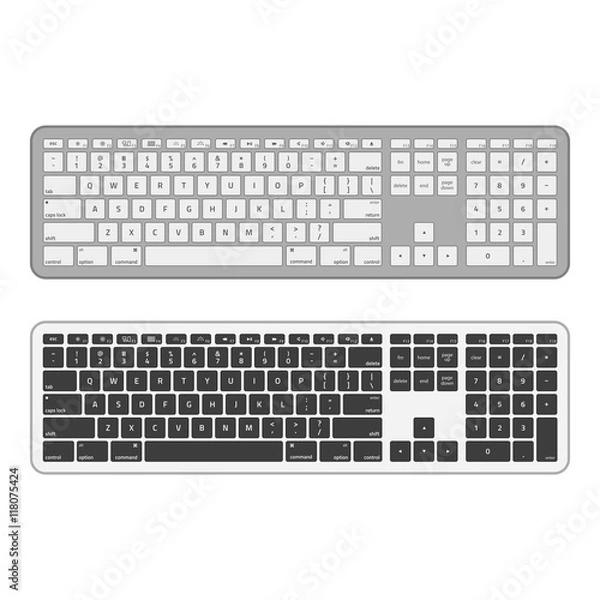 Fototapeta Vector modern computer keyboards