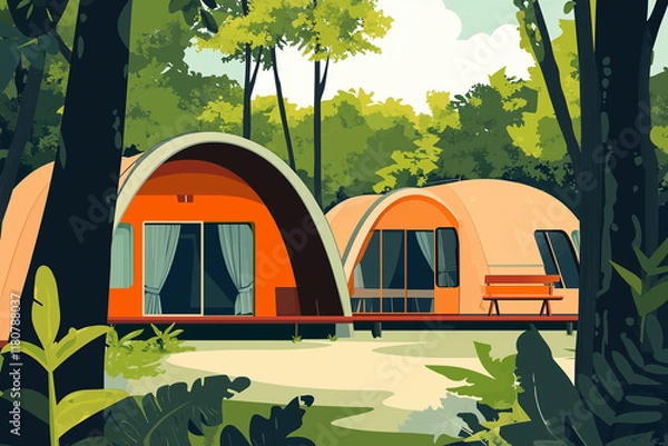 Obraz Midcentury Camping