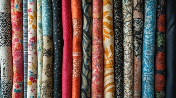 Obraz Vibrant Rolled Fabrics: A Tapestry of Textures and Colors