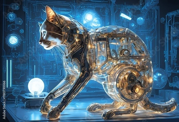 Fototapeta 機械仕掛けの猫