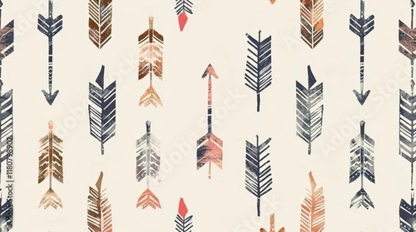 Fototapeta trbal arrow seamless pattern wallpaper