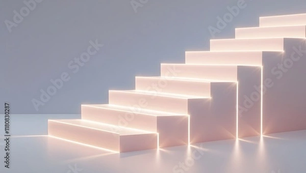 Fototapeta Artistic Vision of Radiant Stairs in a Dreamlike World