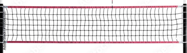 Fototapeta Tennis net, isolated on white background, used for recreational and professional games.
