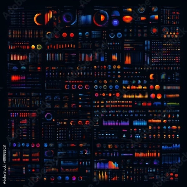 Fototapeta Infographic elements charts, graphs, and diagrams.
