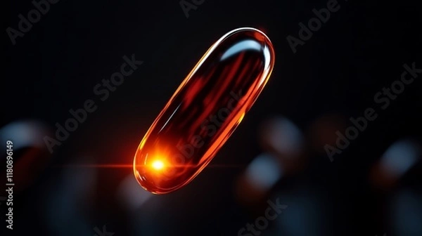 Fototapeta Glowing Amber Capsule: A Study in Light and Form