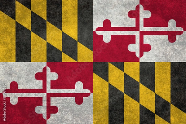 Obraz State flag of Maryland with vintage distressed textures