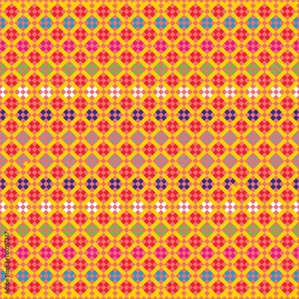 Fototapeta Seamless pixel geometric pattern design.