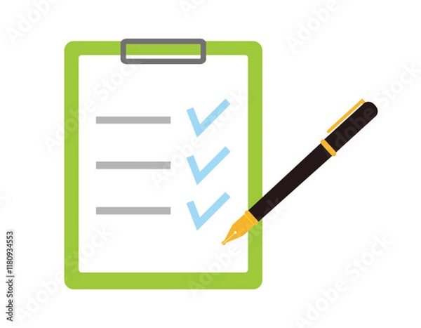 Fototapeta シンプルなクリップボードのイラスト　ファイル　バインダー